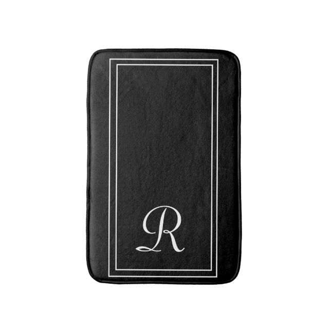 Elegant Monogrammed Personalised Bathroom Mat (Front Vertical)