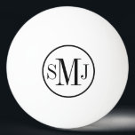 Elegant Monogrammed Ping Pong Ball<br><div class="desc">Preppy monogram. Circle Frame. Elegant Black and white.</div>