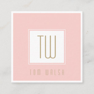 Elegant Monogrammed Pink Gold Card
