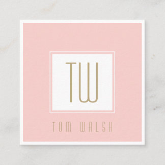 Elegant Monogrammed Pink Gold Card