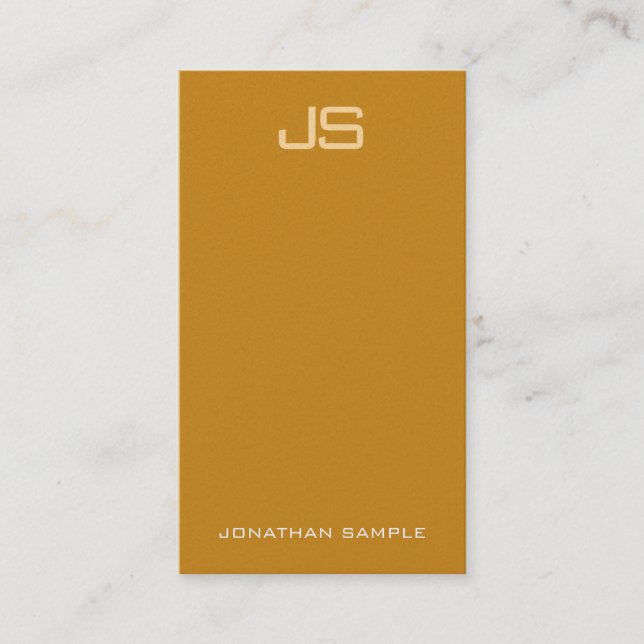 Elegant Monogrammed Premium Pearl Finish Luxury Business Card (Front)