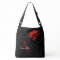 Elegant Monogrammed Red Poppy on Black