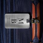 Elegant Monogrammed Silver Brushed Metallic