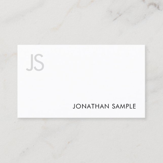 Elegant Monogrammed Sleek Design Modern Plain Business Card (Front)