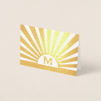 Elegant Monogrammed Sunrise Stylish Folded Note