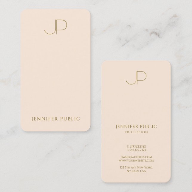 Elegant Monogrammed Template Luxurious Business Card (Front/Back)