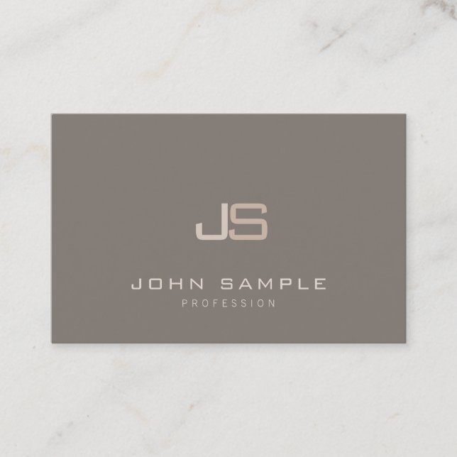 Elegant Monogrammed Template Professional Modern Business Card (Front)