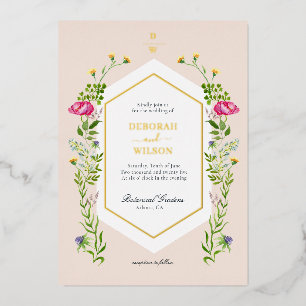 Elegant Monogrammed Watercolor Floral Wedding  Foi