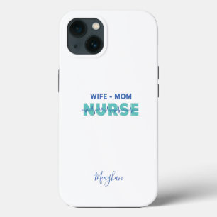 Elegant Monogrammed Wife Mum Nurse iPhone 13 Case