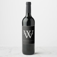 Elegant Monogrammed Wine Label for Celebrations