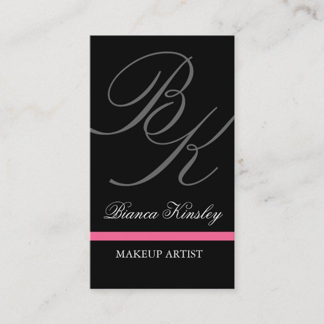 Elegant Monograms Business Cards Makeup Artitst (Front)