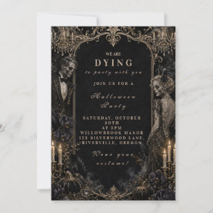 Elegant Monster Masquerade Halloween Party Invitation