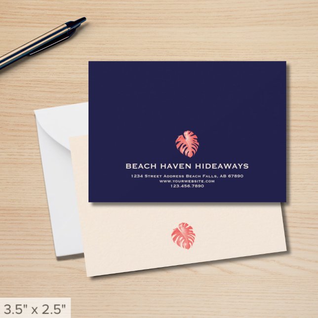 Elegant Monstera Leaf Corporate Note Card (Creator Uploaded)