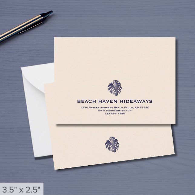 Elegant Monstera Leaf Corporate Note Card (Creator Uploaded)