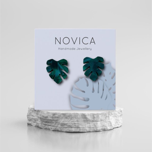 Elegant Monstera Leaf Earring Display Card (Creator Uploaded)