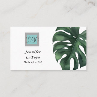 Elegant Monstera Logo  Business Card