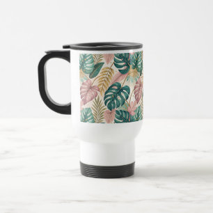 Elegant Monsteras Gold Travel Mug