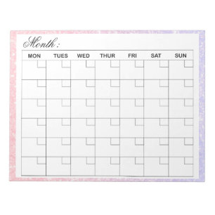 Elegant Monthly Calendar Planner  Notepad
