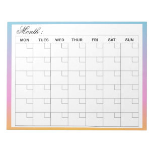  Elegant Monthly Calendar Planner  Notepad