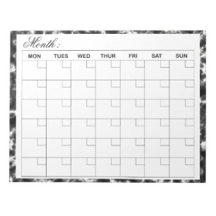  Elegant Monthly Calendar Planner  Notepad