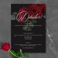 Elegant Moody Blood Red Roses Floral Details