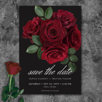 Elegant Moody Blood Red Roses Floral Wedding