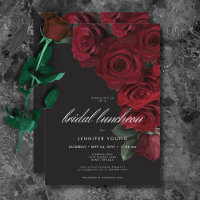 Elegant Moody Blood Roses Floral Bridal Luncheon