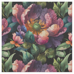 Elegant moody Dark pink floral Fabric