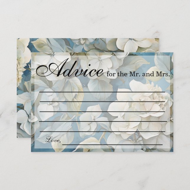 Elegant moody dusty blue watercolor florals card (Front/Back)