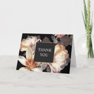 Elegant Moody Floral Thank You Card
