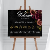 Elegant Moody Muted Rust Burgundy Order of Events