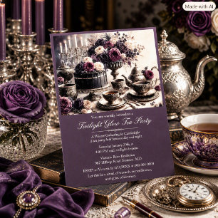 Elegant Moody Twilight Winter Tea Party Invitation