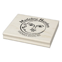 Elegant Moon, Mystic Custom Logo, Large Rubber Stamp