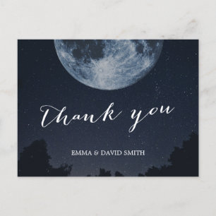 Elegant Moon & Stars Wedding Thank You Postcard