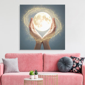 "Elegant Moon Wall Art – Minimalist Lunar Canvas