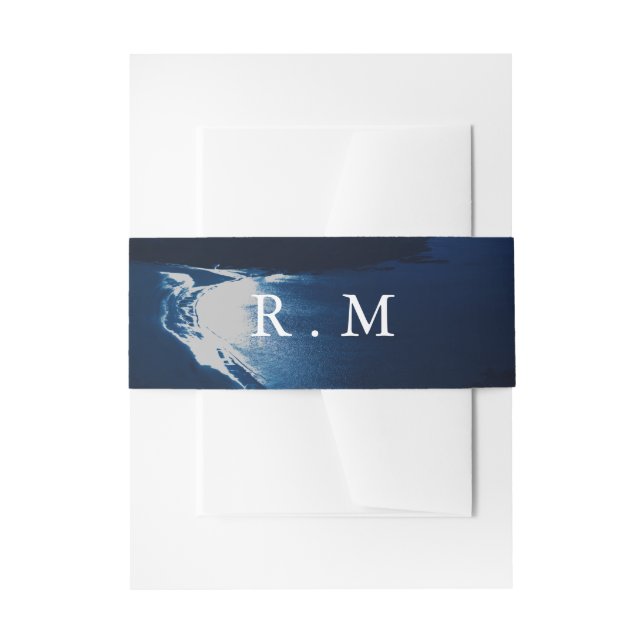 Elegant Moonlight Wedding Invitation Belly Band (Front Example)