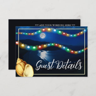 Elegant Moonlit Beach Wedding Detail Enclosure Card
