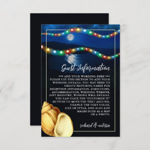 Elegant Moonlit Beach Wedding Detail Enclosure Card