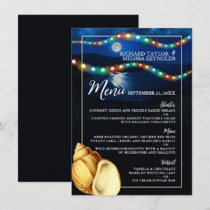 Elegant Moonlit Beach Wedding Menu