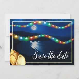 Elegant Moonlit Beach Wedding Save The Date