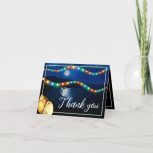 Elegant Moonlit Beach Wedding Thank You Card