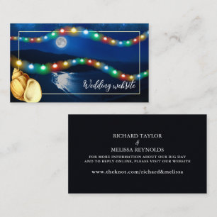 Elegant Moonlit Beach Wedding Website Enclosure Card