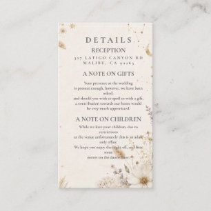 Elegant Moonlit Boho Celestial Wedding Enclosure Card