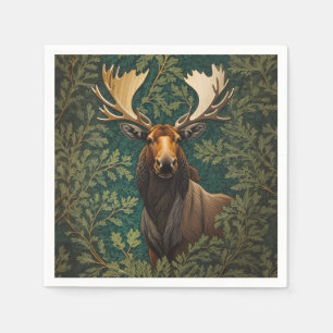 Elegant Moose William Morris Inspired Napkin