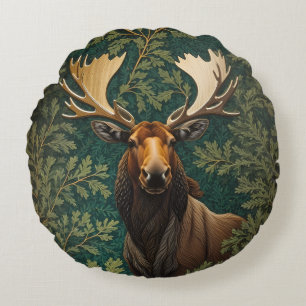 Elegant Moose William Morris Inspired Round Cushion