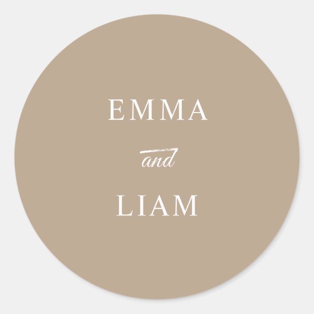 Elegant morden classic Wedding Monogram Sticker (Front)