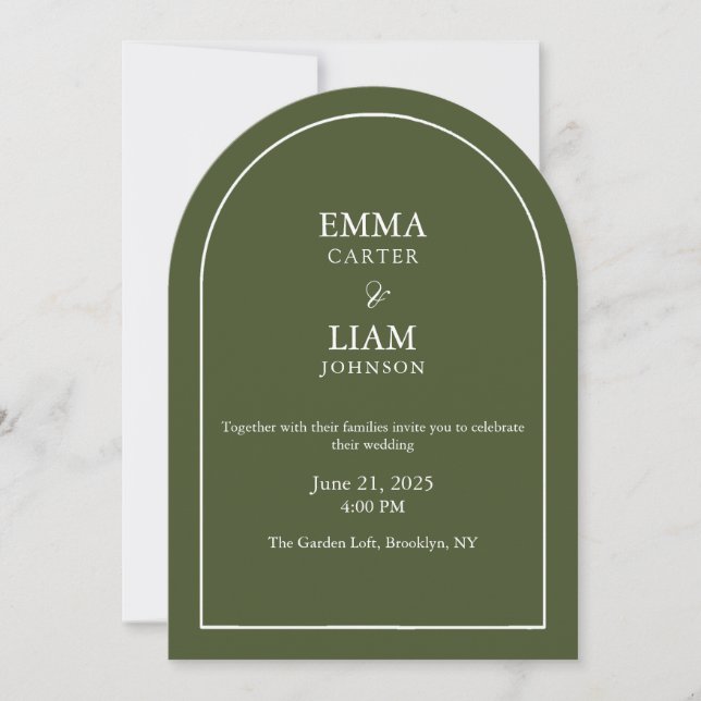 Elegant morden script classic wedding Invitation (Front)