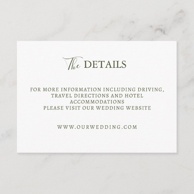 Elegant morden script wedding enclosure card (Front)