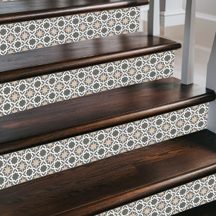Elegant Moroccan Lattice – Beige & Grey Decorative Tile