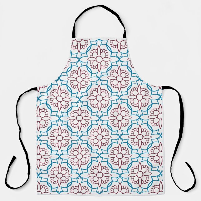 Elegant Moroccan Tile Geometric Pattern Kitchen Ap Apron (Front)